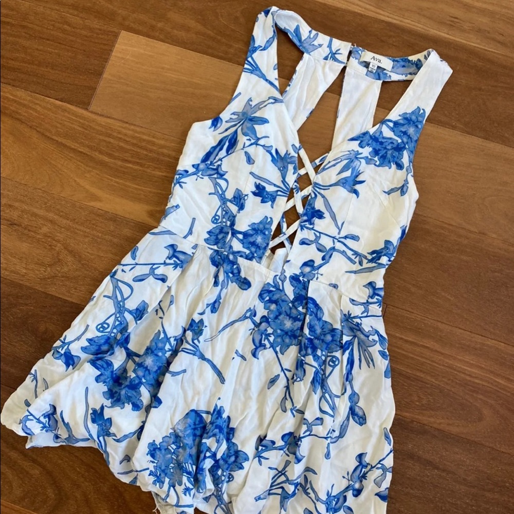 Showpo playsuit romper floral deep v biba LF tobi